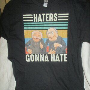 Muppet Show Statler and Waldorf Haters Gonna Hate Mens T-Shirt Medium